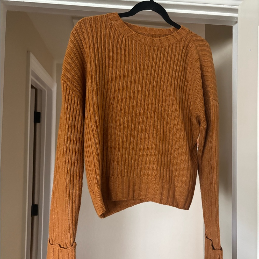 Women's Ribbed Sweater - Orange